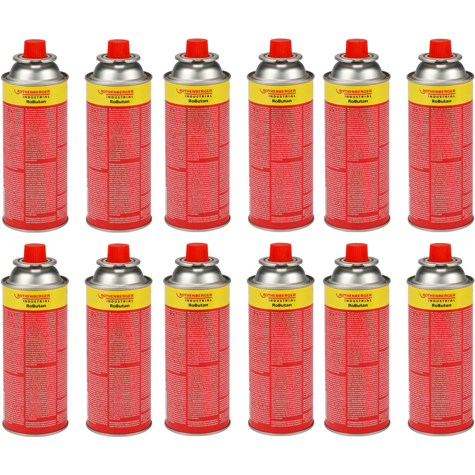 Rothenberger Industrial Robutan Gaskartusche 220 G / 393 Ml Bajonett Msf-1a Ventilgaskartusche 12 Stück - 1000003760