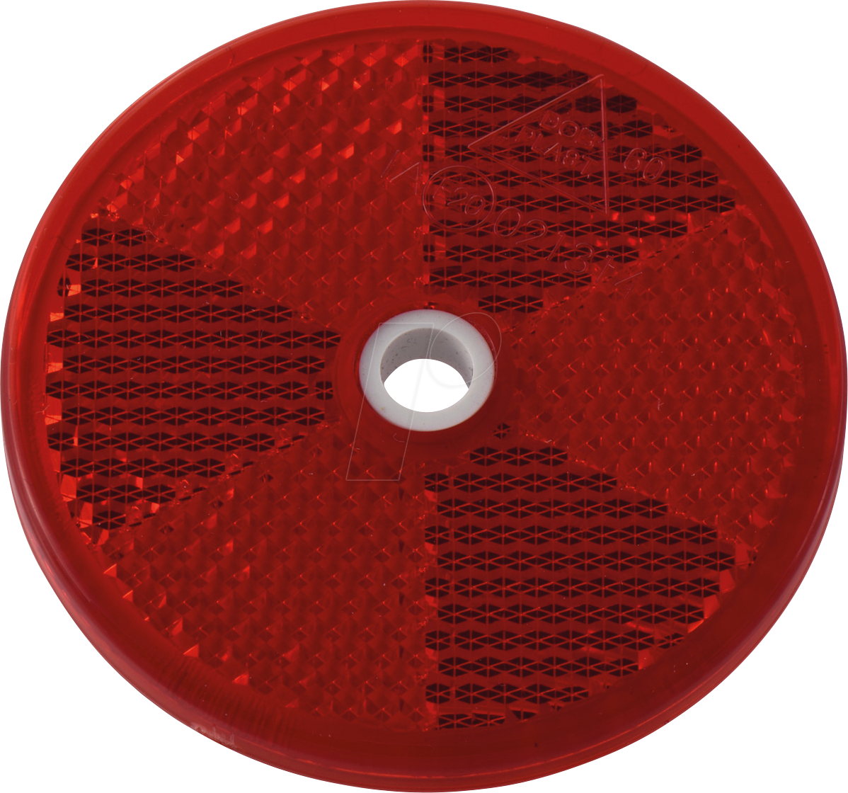 ANHGR 6003 - Anhänger - Reflektor, rund, mit Bohrung, rot