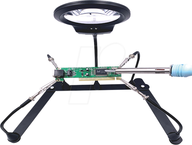 ANMAS MG511 - Platinenhalter, mit 4 flexiblen Armen und Lupe