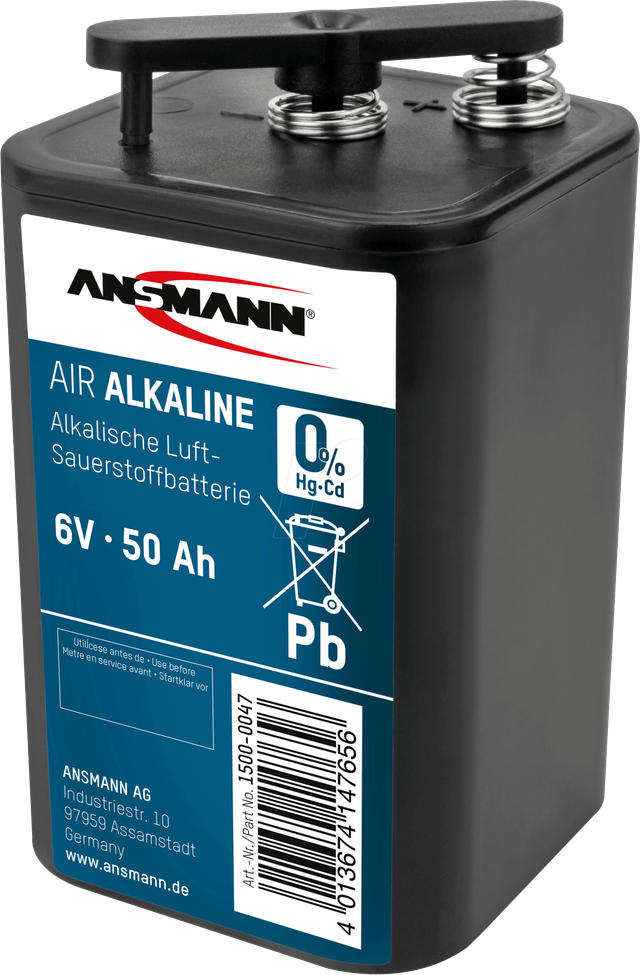 ANS 1500-0047 - Blockbatterie, Zink-Luft, 6 V, 50 Ah