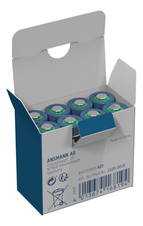 ANS 1520-0016 - Alkaline Batterie, A27, 8er-Pack