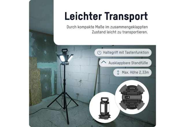 ANS 1600-0551 - LED-Baustrahler WL14000AC, 4x 300 W, 14000 lm, 3000-6500 K, mit
