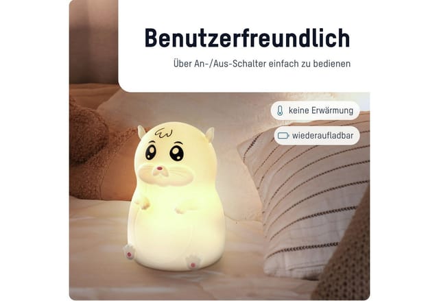 ANS 1800-0092 - Nachtlicht Hamster Lilli, RGB, timer