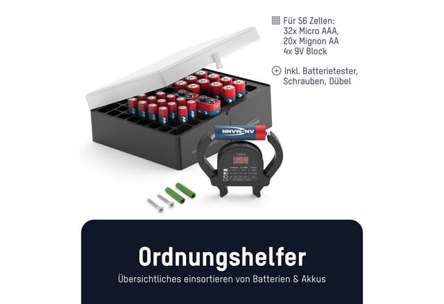 ANS 1900-0041-1 - Batteriebox für 48 Batterien mit Batterietester
