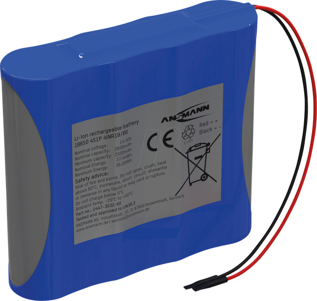 ANS 2447-3032-60 - Lithium-Ionen Akkupack, 14,4 V, 2600 mAh, 4S1P