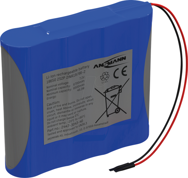 ANS 2447-3043-40 - Lithium-Ionen Akkupack, 7,2 V, 6700 mAh, 2S2P