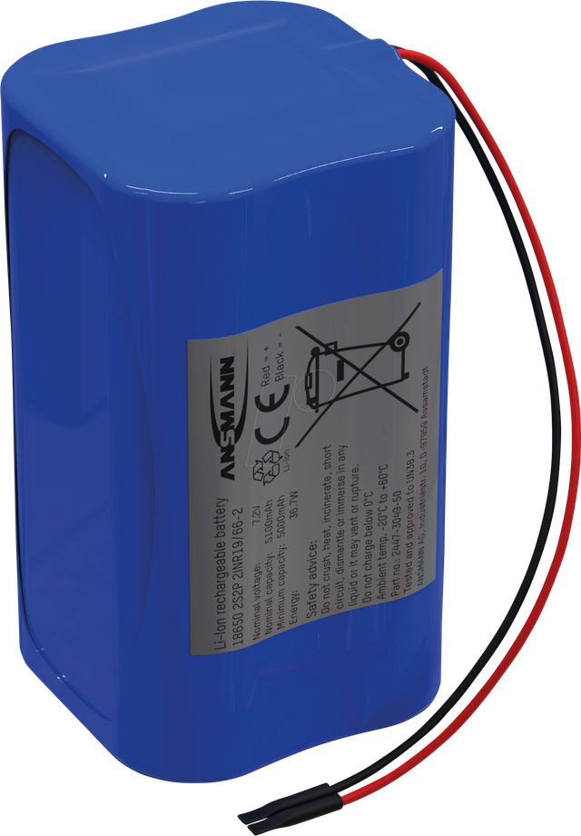 ANS 2447-3049-50 - Lithium-Ionen Akkupack, 7,2 V, 5100 mAh, 2S2P