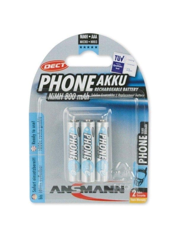 ANS 3XAAA DECT - Dect, NiMh Akku, AAA (Micro), 800 mAh, 3er-Pack