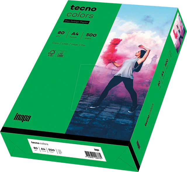 TECNO 88324417 - Papier intensivgrün DIN A4 80 g/qm 500 Blatt