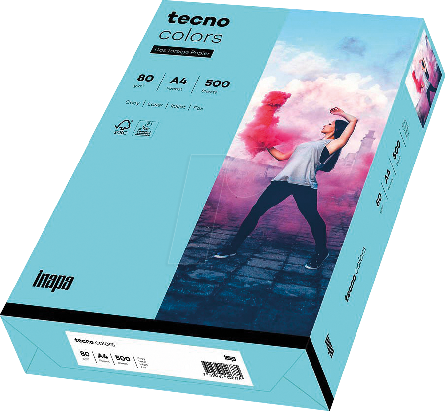 TECNO 88324419 - Papier mittelblau DIN A4 80 g/qm 500 Blatt