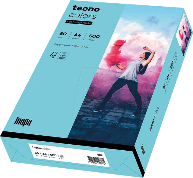 TECNO 88324419 - Papier mittelblau DIN A4 80 g/qm 500 Blatt