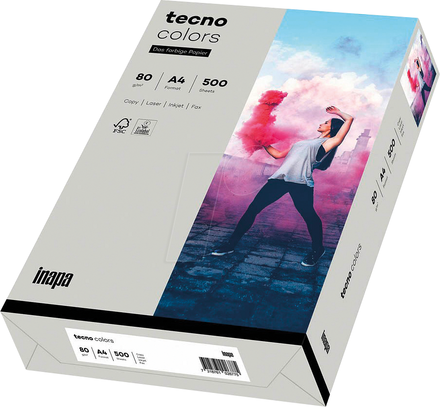 TECNO 88324423 - Papier grau DIN A4 80 g/qm 500 Blatt