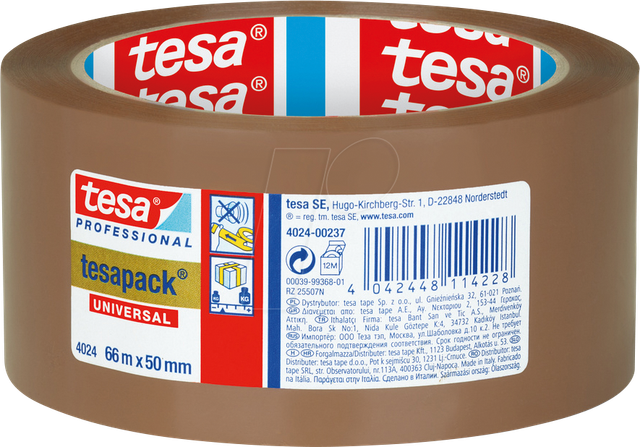 TESA 04024-00237 - tesapack® Professional, PP, 66 m x 50 mm, braun