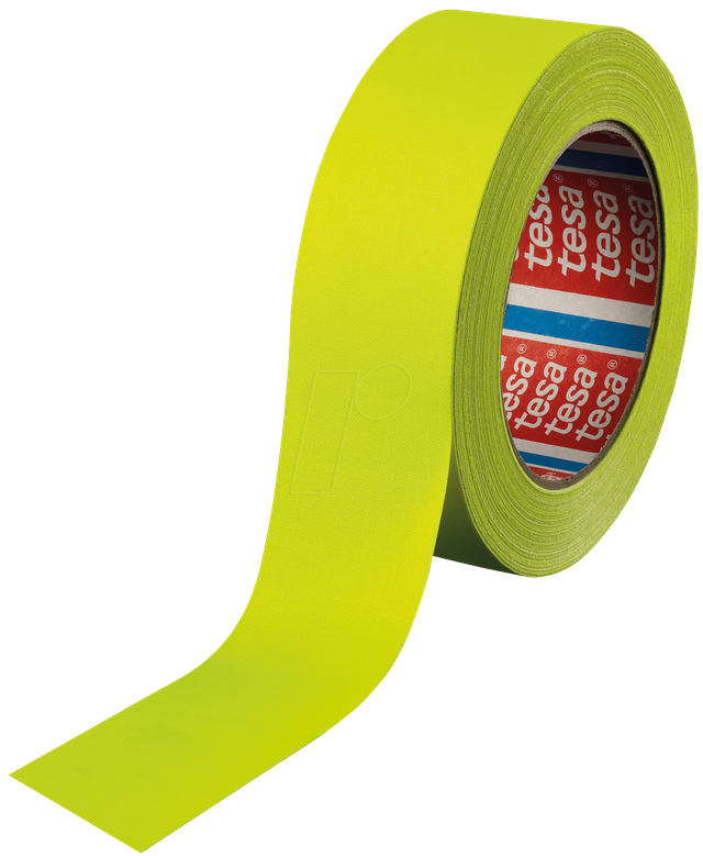 TESA 4671GE-25 - Gewebeband Highlight, 25 x 25 mm, neongelb