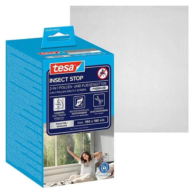 TESA 55296 - Pollenschutzgitter - anthrazit - 1,5m x 1,8m