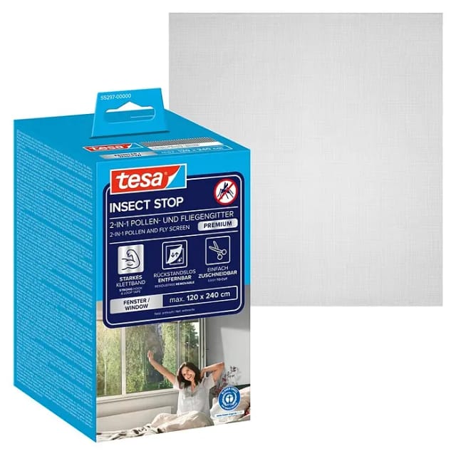 TESA 55297 - Pollenschutzgitter - anthrazit - 1,2m x 2,4m