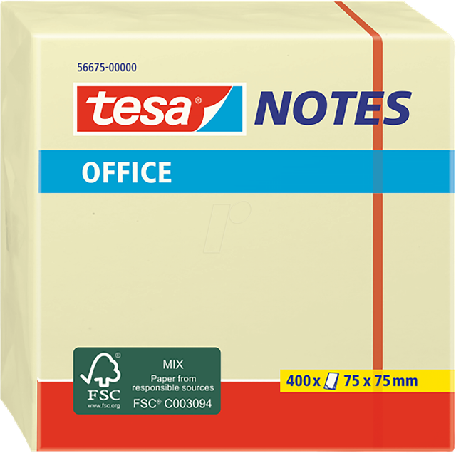 TESA 56675 - Klebezettel, Würfel, 75 x 75mm, 400 Blatt