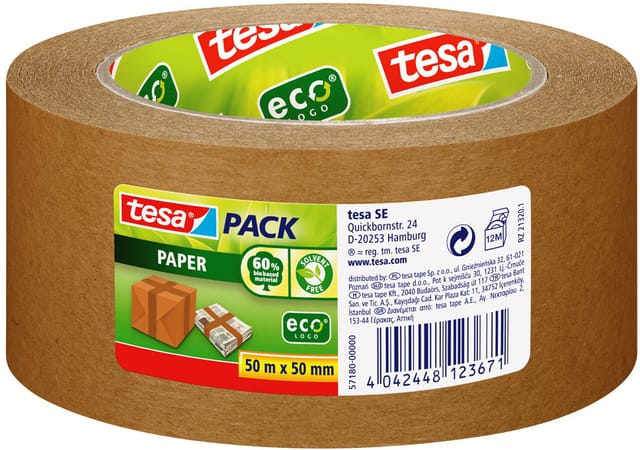 TESA 57180 - tesapack® STRONG PAPER, 50 m x 50 mm, braun