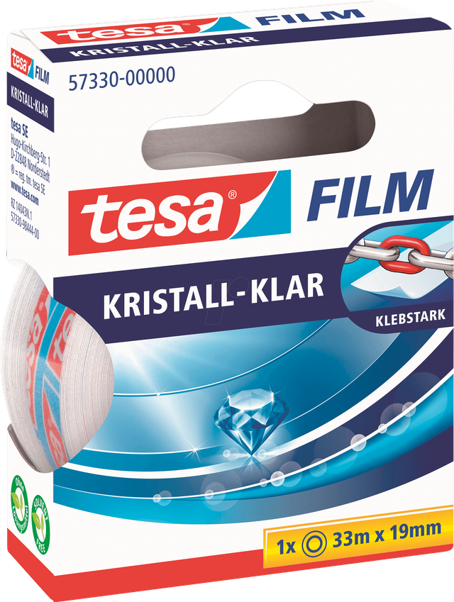 TESA 57330 - tesafilm® kristall-klar, 33 m x 19 mm, 1 Rolle