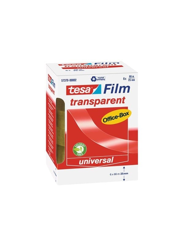 TESA 57379 - tesafilm® transparent, 66 m x 25 mm, 6 Rollen