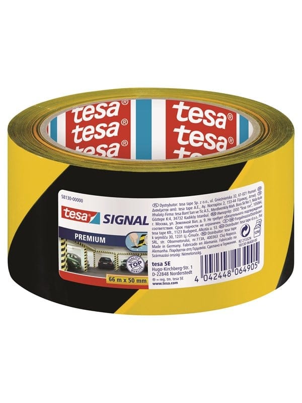 TESA 58130 - Klebeband tesa® Signal Premium, 66 m x 50 mm, gelb/schwarz