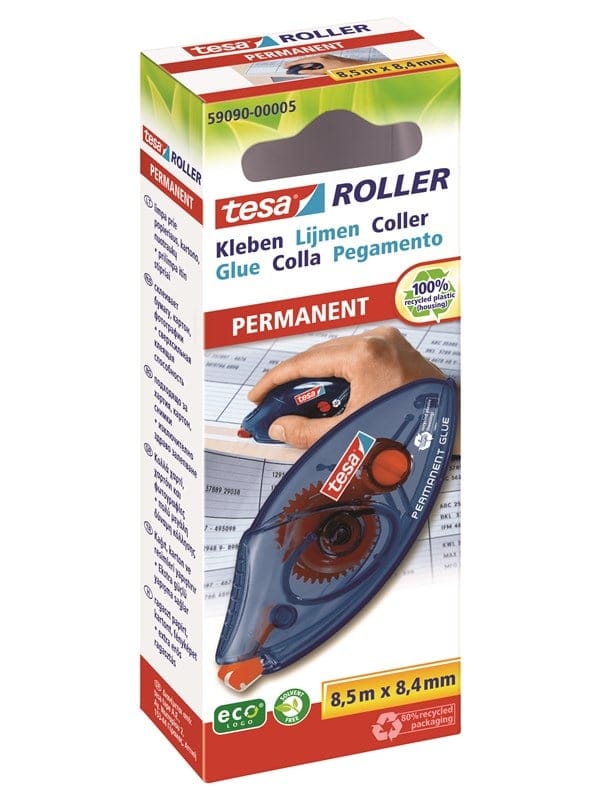 TESA 59090 - tesa® Roller Kleben dauerhaft, Einweg, 8,5 m x 8,4 mm