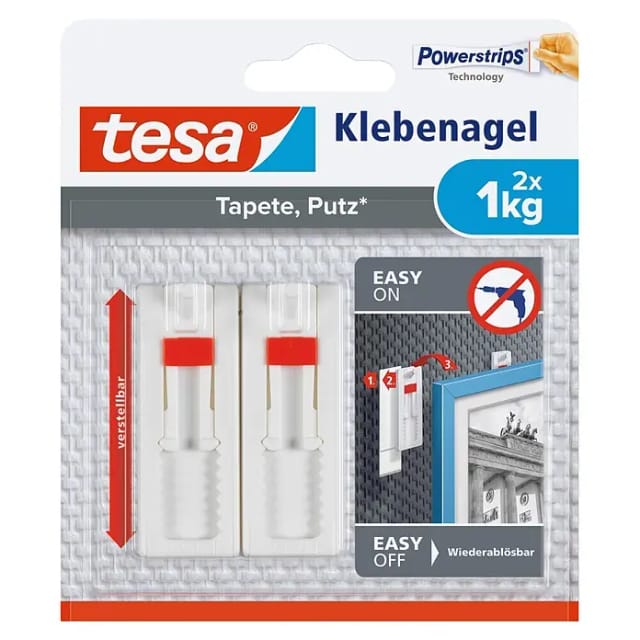 TESA 77774 - tesa Verstellbarer Klebenagel 1 kg, 2er Pack