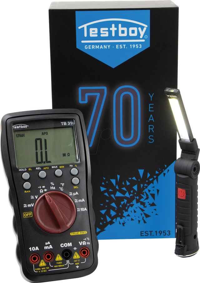 TESTBOY JUBTB316 - Multimeter 316, digital, TRMS, inkl. Testboy Light 150
