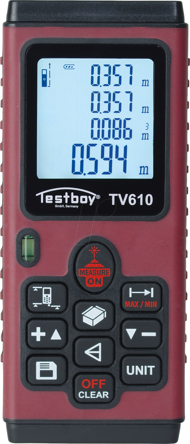 TESTBOY TV 610 - Laserentfernungsmesser, 0 - 60 m, mit mathematischen Funktionen