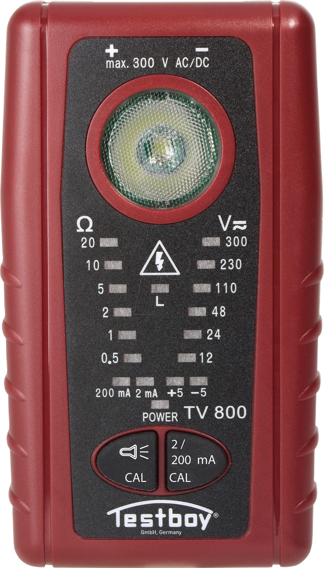 TESTBOY TV 800 - Niederohmprüfgerät, 0 - 20 Ohm, 2 mA / 200 mA
