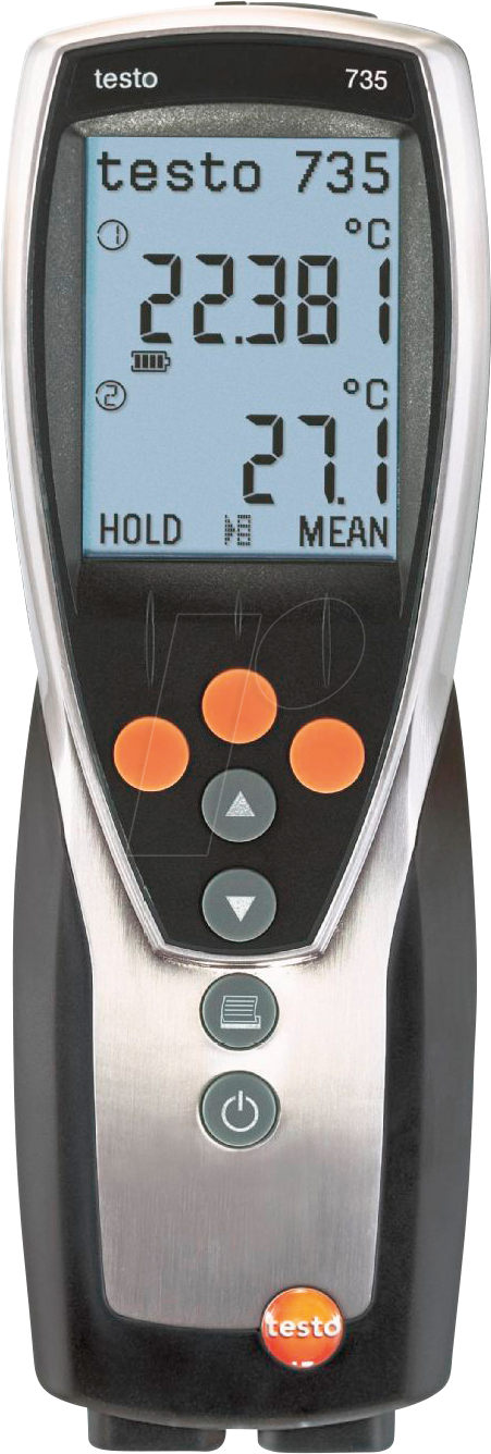 TESTO 0560 7351 - Digital-Thermometer testo 735-1, -200 bis +800 °C. Pt100, 3 Kanä