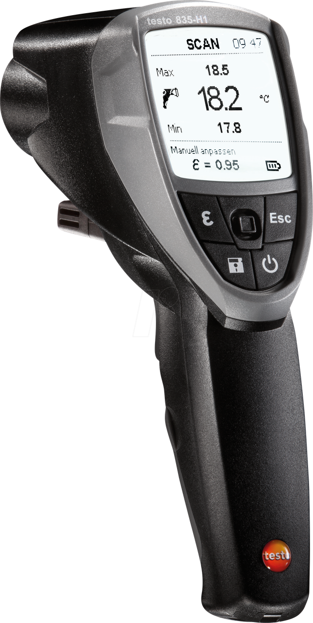 TESTO 0560 8353 - Infrarot-Thermometer testo 835-H1, -30 bis +600 °C, Feuchtemessu