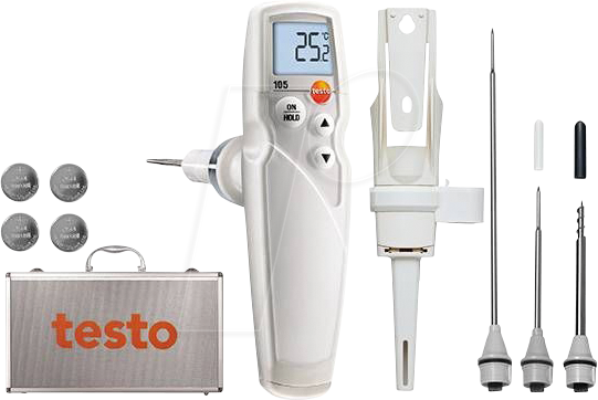 TESTO 0563 1052 - Einhand-Thermometer testo 105, -50 bis +275 °C, HACCP, Set