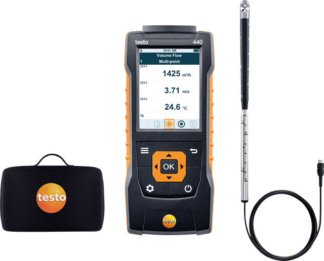 TESTO 0563 4401 - Messgeräteset zur Klimamessung, testo 440 Flügelrad-Set