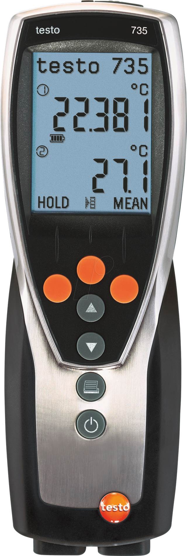 TESTO 0563 7352 - Digital-Thermometer testo 735-2, -200 bis +800 °C. Pt100, 3 Kanä
