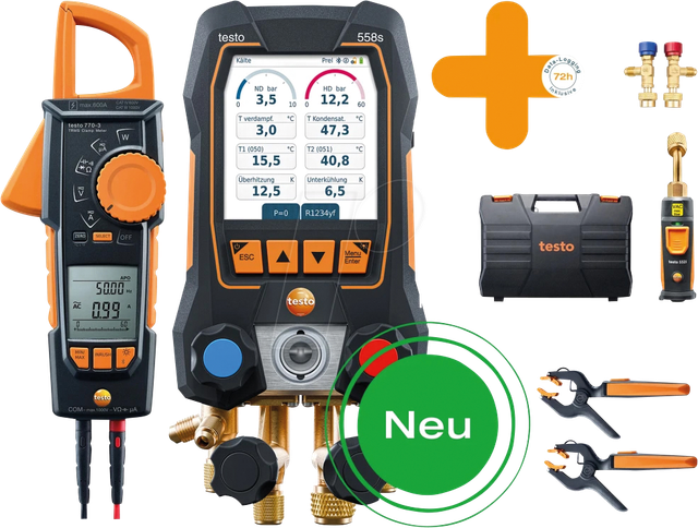 TESTO 0564 4558 - Smart Vakuum Set testo 558s, inkl. Data Logging und Stromzange
