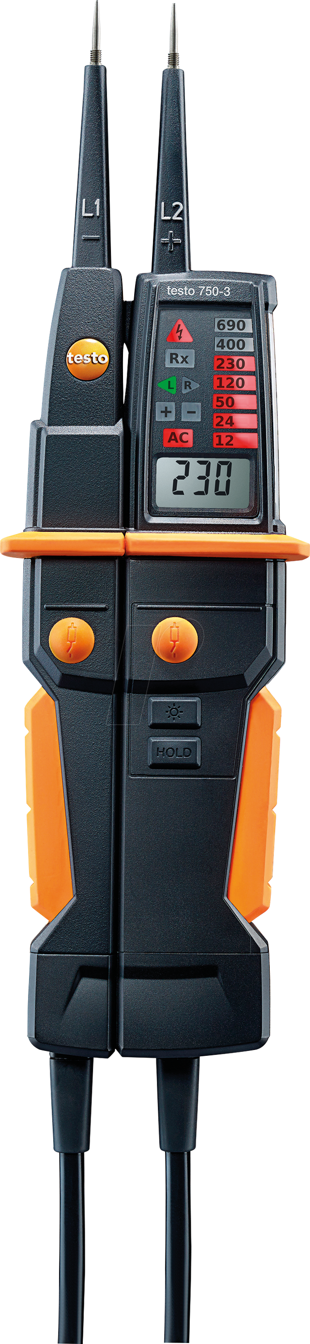 TESTO 0590 7503 - Spannungsprüfer testo 750-3, 12 - 690 V AC/DC, LED-/LCD-Anzeige