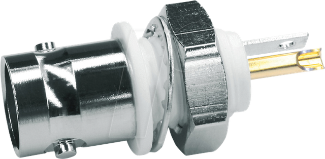 TG 100023370 - BNC-Einbaubuchse 50 Ohm mit Isolierflansch weiß