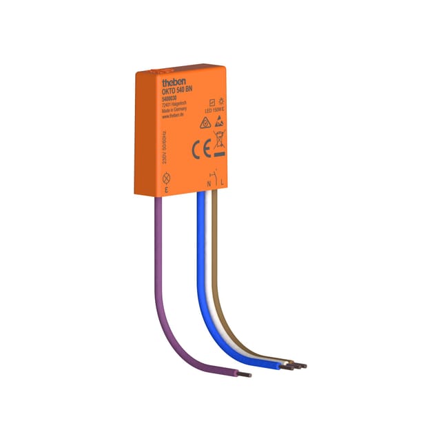 THEBEN 5400030 - Mini Unterputz-Stromstoßschalter, geräuschlos, Kabel vormontiert