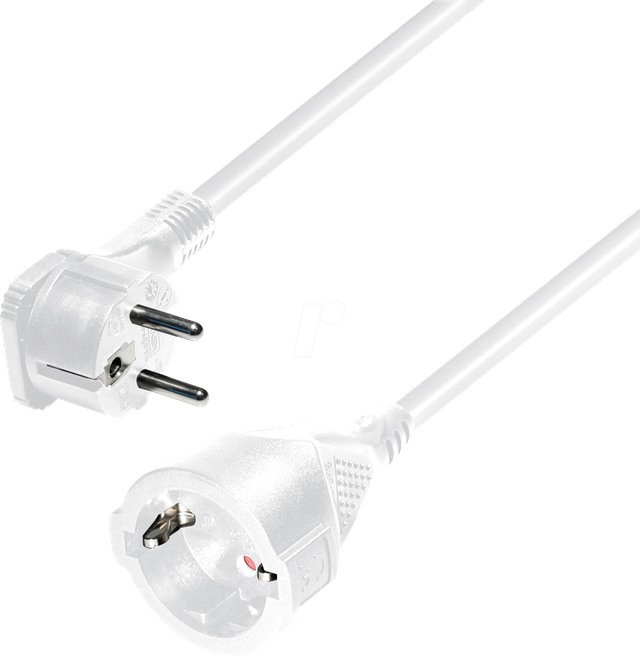 TM NV 55-5W - 5 m Verlängerungskabel mit flachem Stecker, weiß