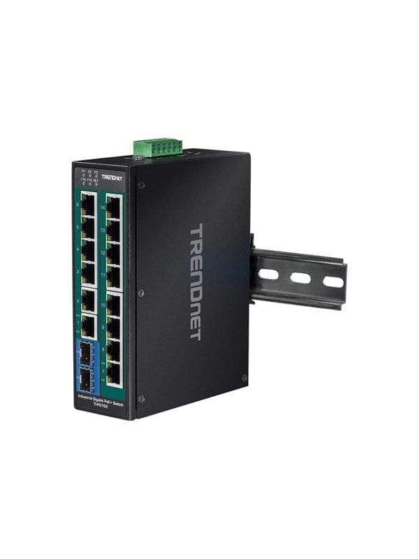 TRN TI-PG162 - Switch, 16-Port, Gigabit Ethernet, PoE+, 2x SFP