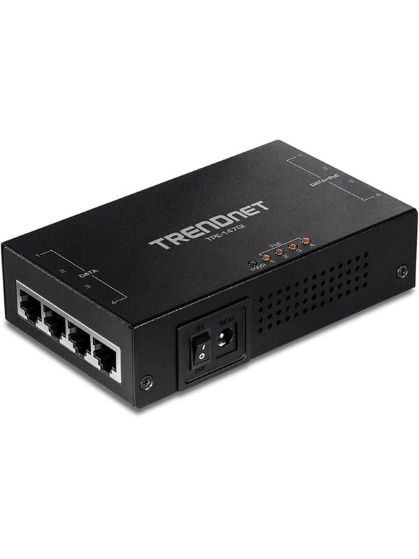 TRN TPE-147GI - Power over Ethernet (PoE+) Gigabit Injektor, 4-Port