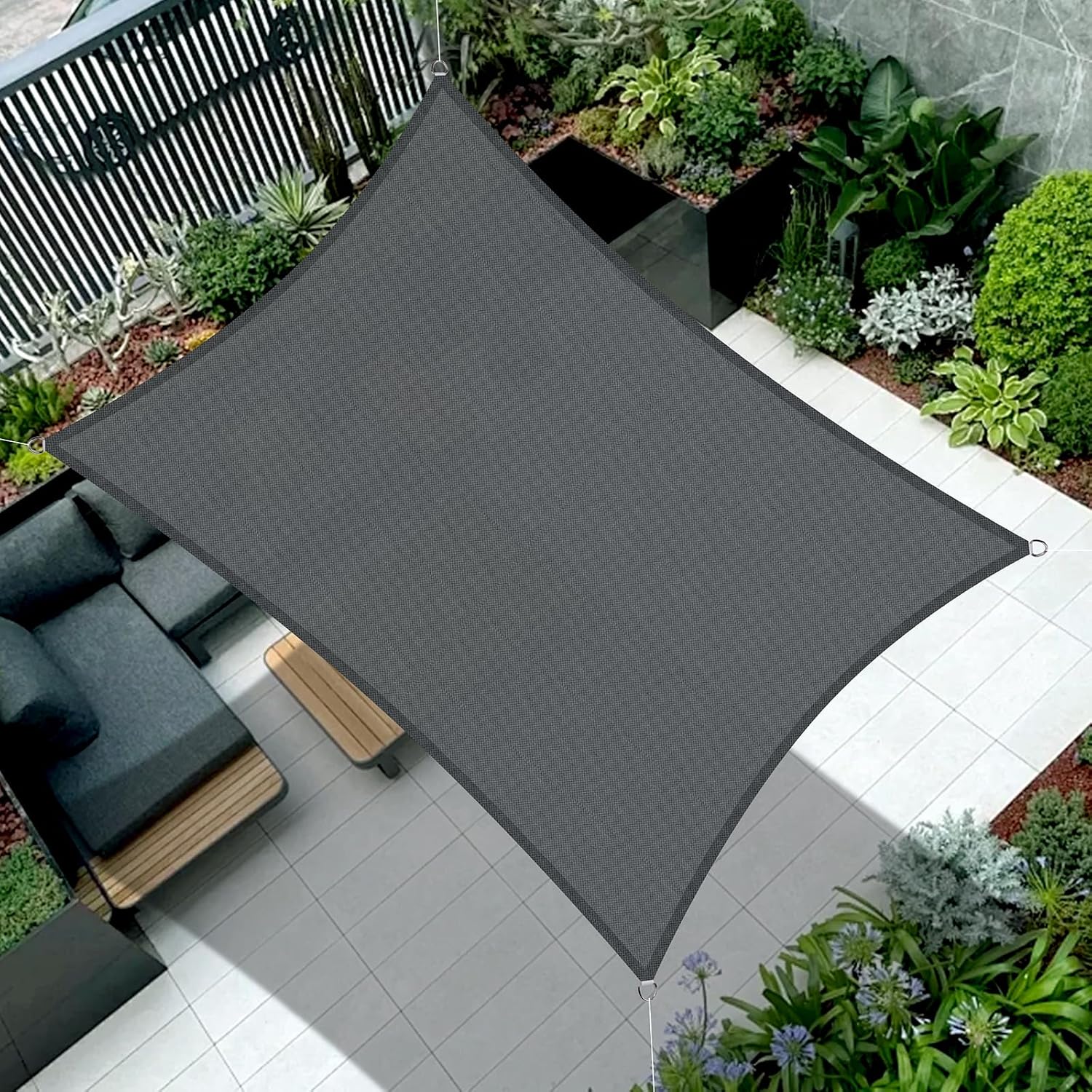Quadratisches Sonnensegel 2,5 X 2,5 M, Wasserdichtes Schattierungstuch, 95 % Uv-schutz, Für Terrasse, Balkon, Garten, Garten Und Außenbereich – Anthrazit