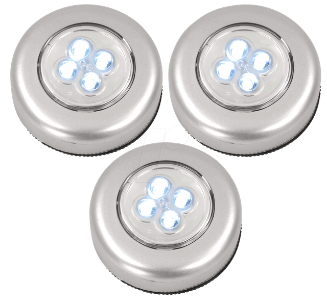 UNI LED LIGHT - LED-Anbauleuchte, silber, 3x AAA (Micro)