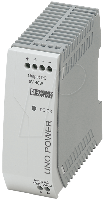 UNO 5V 40W - Schaltnetzteil, Hutschiene, 40 W, 5 V, 8 A