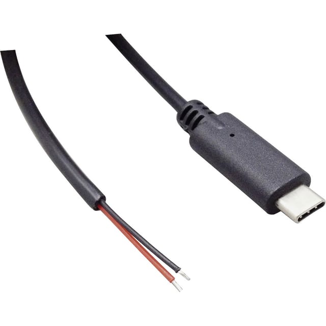 USB-C 10080114 - USB 3.1 C Stecker - freie Enden, sw, 1,8 m