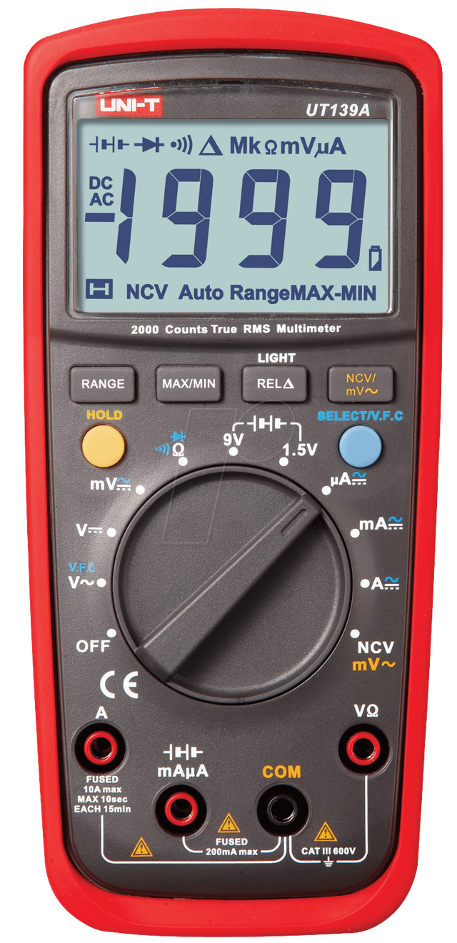 UT 139A - Multimeter, digital, 2000 Counts, TRMS