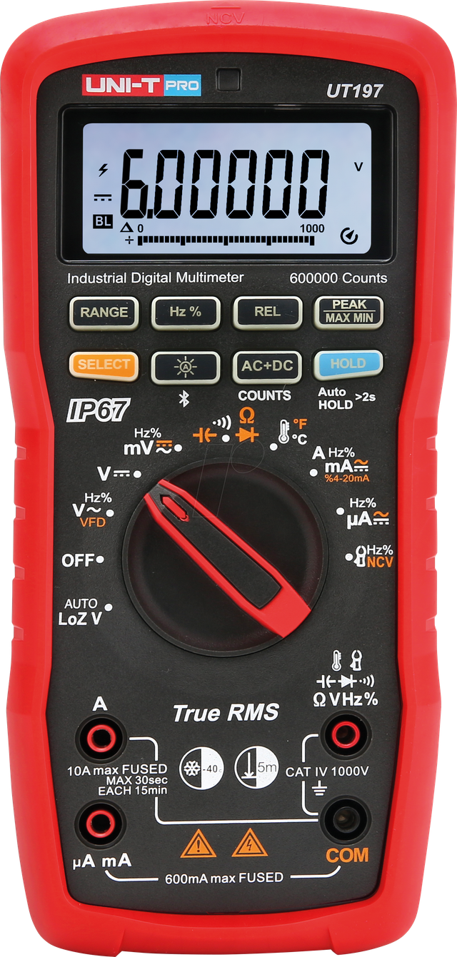 UT 197 - Multimeter, Digital, 600000 Counts, Batterie, TRMS, IP67