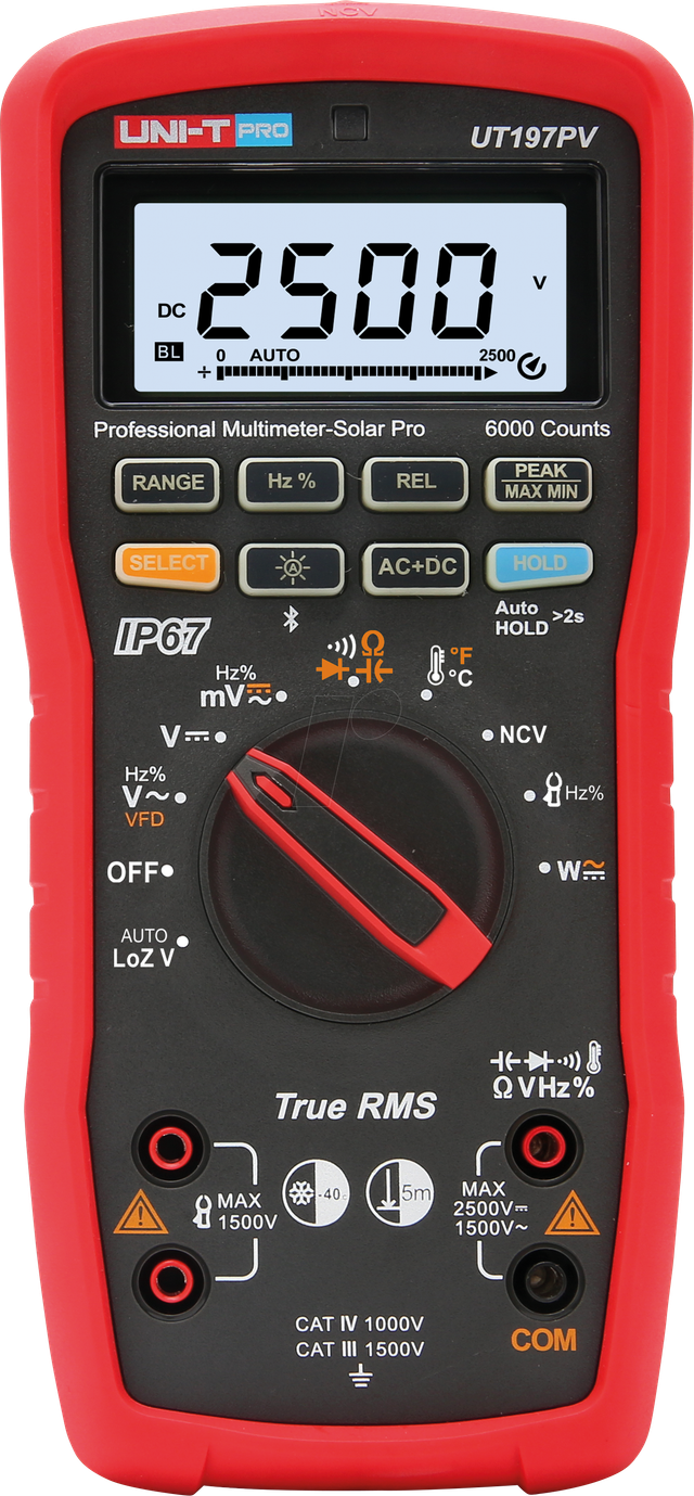 UT 197PV - Multimeter, digital, Solar Pro, 60000 counts, TRMS, IP67