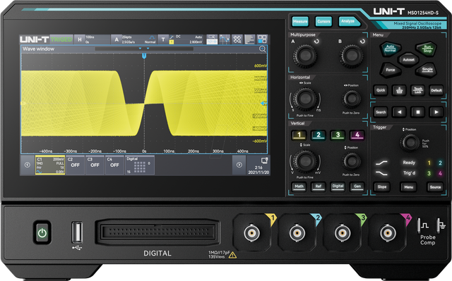 UT MSO1254HD-S - Mixed-Signal-Oszilloskop MSO1254HD-S, 250 MHz, 4+16 Kanäle, AWG